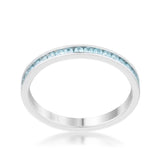 Teresa 0.5ct Aqua CZ Stainless Steel Eternity Band - Ocean Monroe