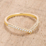 Goldtone Chevron Ring